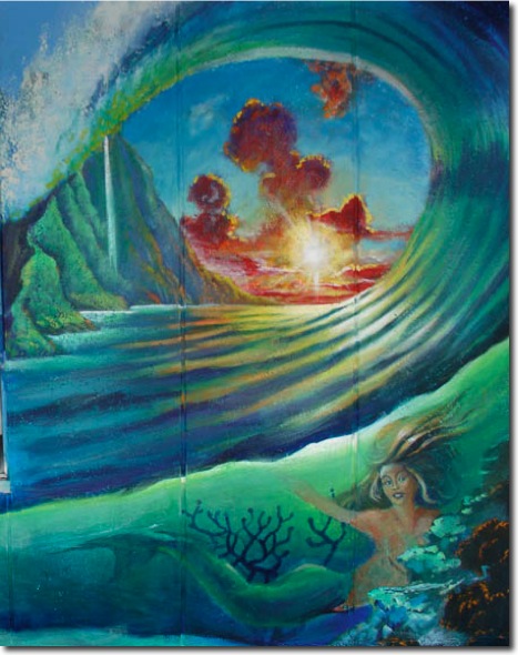 Ocean Wave Mural Paintin Art, by Artist Kevin Anderson. Photo by Kyle Thomas